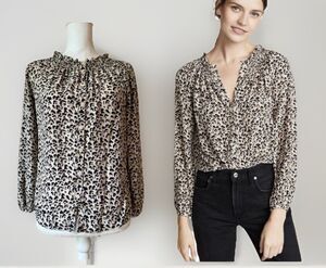 REBECCA TAYLOR $350 Sz 0 2 4 Leopard 100% SILK  Career Old Money Classic Soft